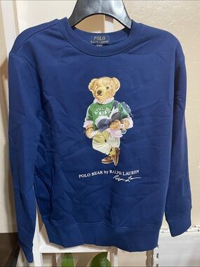 Polo by Ralph Lauren Navy Crewneck with Polo Bear Illustration